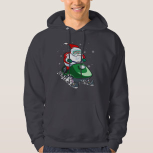 Moletom Papai noel em um Hoodie do Natal do Snowmobile