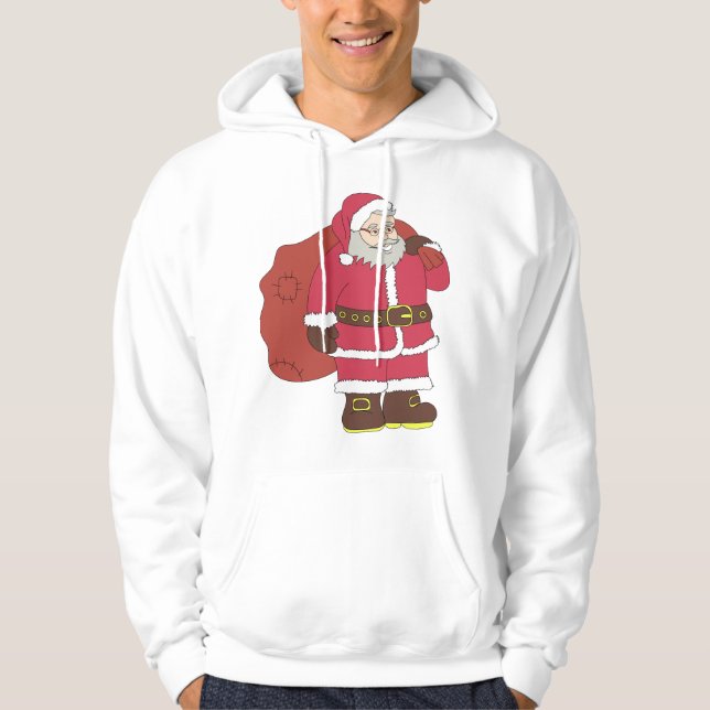 Moletom Papai Noel em vermelho com saco de presentes e ócu (Frente)
