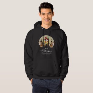 Moletom Papai Noel está vindo Hoodie de uso masculino