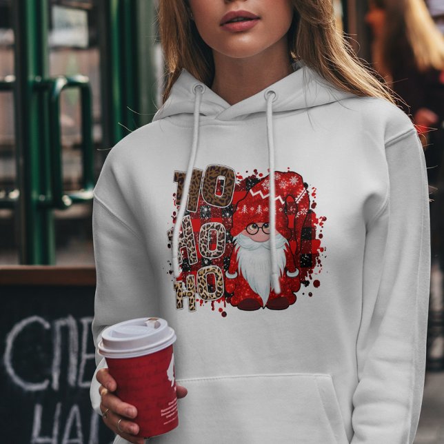Moletom Papai Noel Moderno Estampa de Leopardo Gnomo Verme (Criador carregado)