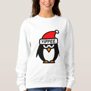 Moletom Papai Noel pinguim Natal engraçado sarcástico Yipp