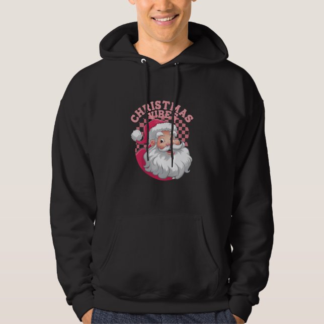 Moletom Papai Noel Rosa Vintage Retro Natal (Frente)