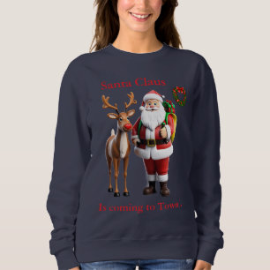 Moletom Papai Noel Rudolph a rena de nariz vermelho