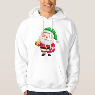 Moletom Papai Noel Segurando Estrela e Presente