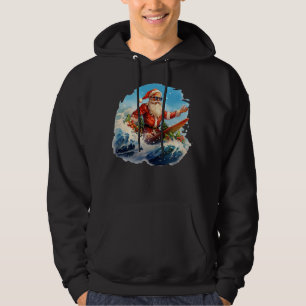 Moletom Papai Noel surfando ondas de destruição Hoodie