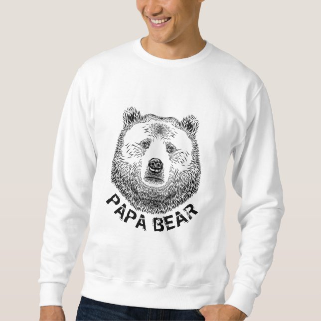 Moletom Papai Urso, Ilustração Desenhada à Mão (Frente)