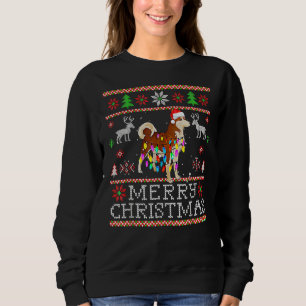 Moletom Papais noeis Akita Dog Ugly Sweater Lights Akit