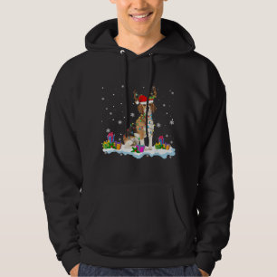 Moletom Papais noeis Beagle Engraçado Luzes Papais noeis C