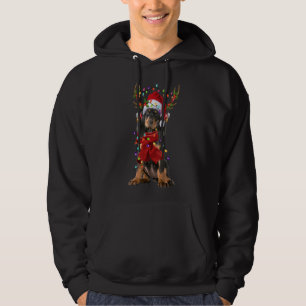 Moletom Papais noeis Black and Tan Coonhound Dog Reindeer