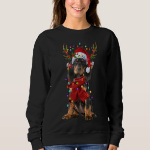 Moletom Papais noeis Black and Tan Coonhound Dog Reindeer