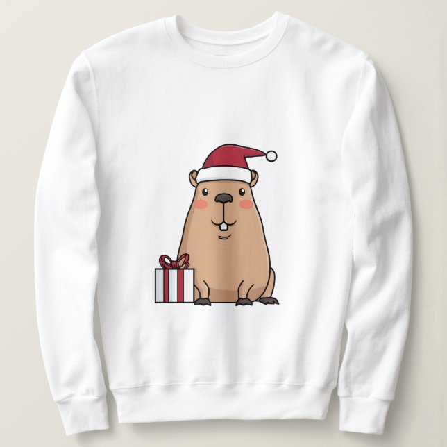Moletom Papais noeis Capybara Holiday (Frente do Design)