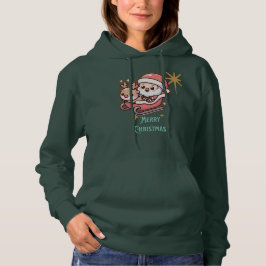 Moletom Papais noeis com Bebê-Reindeer Hoodie