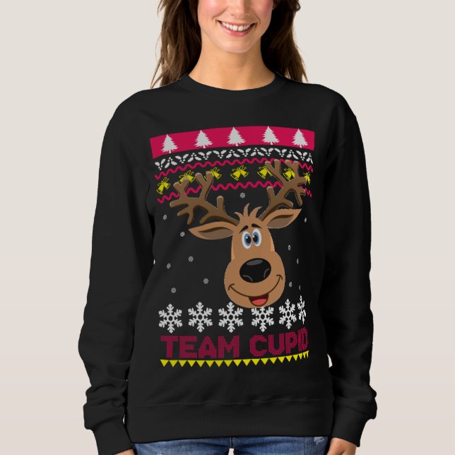 Moletom Papais noeis Cupid Reindeer Ugly Sweater (Frente)