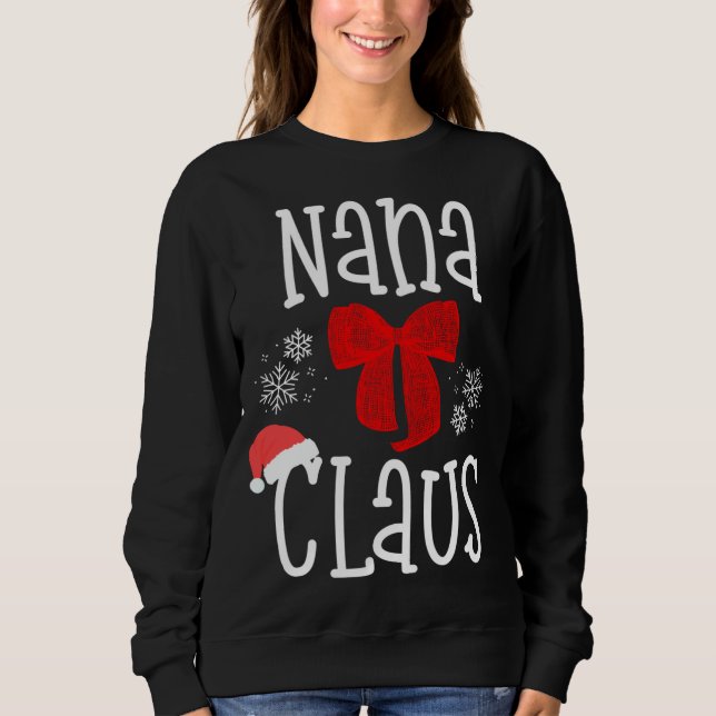 Moletom Papais noeis Cute Nana Claus Vovó Natal Fam Pajama (Frente)
