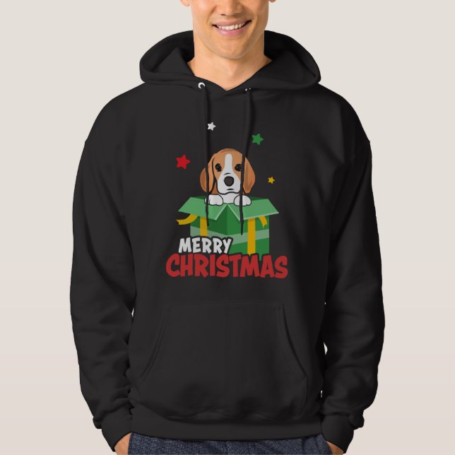 Moletom Papais noeis De Beagle Bonitos Cachorros Adormecem (Frente)