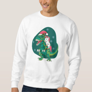 Moletom papais noeis de dinossauros unicórnios de natal