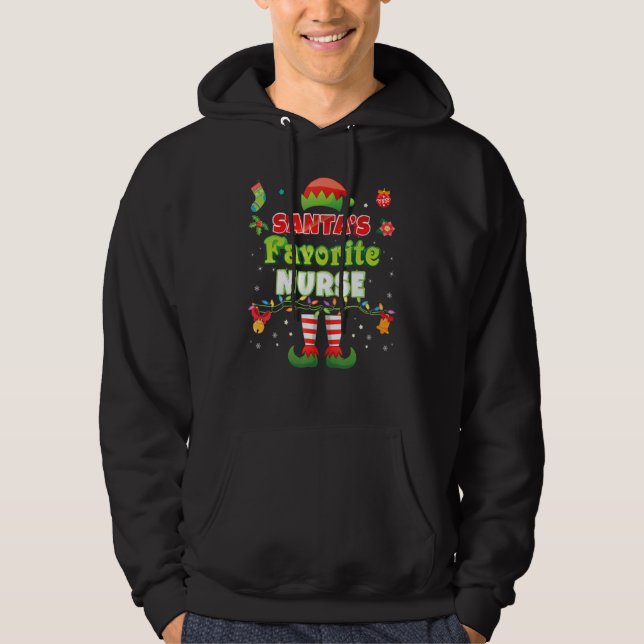 Moletom Papais noeis De Enfermeira Favoritos Elf Ugly Swea (Frente)