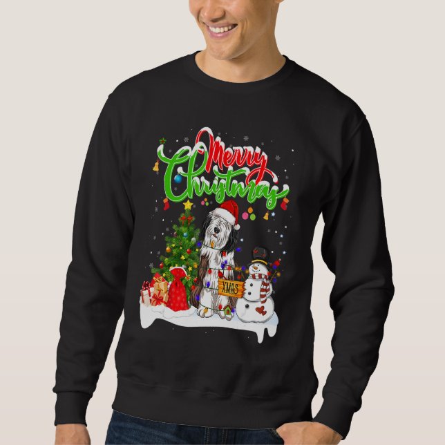 Moletom Papais noeis De Iluminação Xmas Que Se Corresponde (Frente)