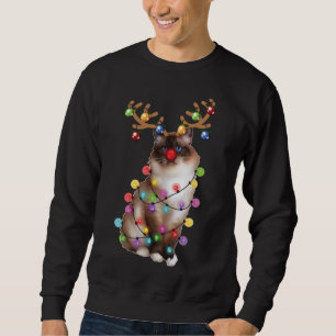 Moletom Papais noeis de Natal Cat, Birman, Xmas, Cat Lover