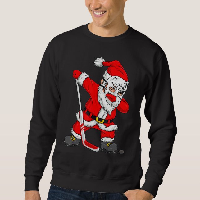Moletom Papais noeis De Natal Dabbing Hockey Player Boys D (Frente)