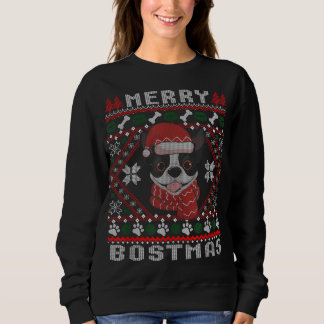 Moletom Papais noeis de Natal de Boston Terrier Cachorro F