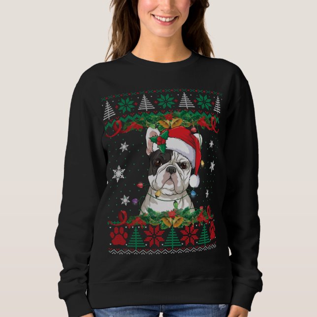 Moletom Papais noeis de Natal de Buldogue Francês (Frente)