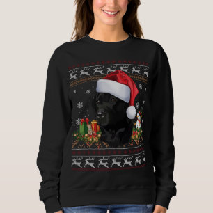 Moletom Papais noeis de Natal do Black Lab Cachorro Feio X