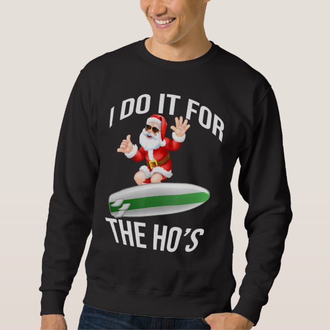 Moletom Papais noeis de Natal Eu faço isso pelo Surf Vinta (Frente)
