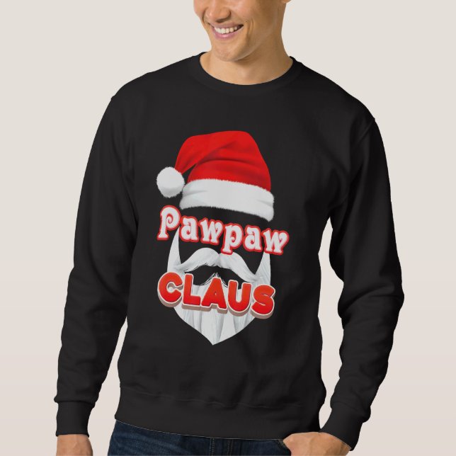 Moletom Papais noeis de Natal Pawpaw Claus Enfrentam Feliz (Frente)