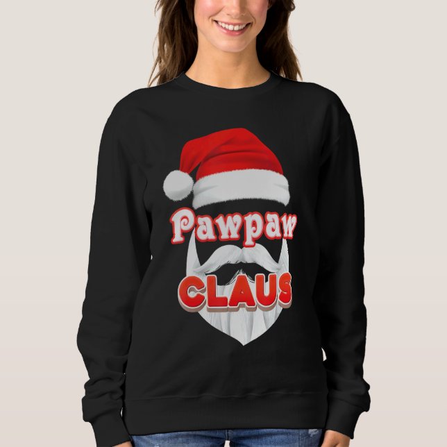 Moletom Papais noeis de Natal Pawpaw Claus Enfrentam Feliz (Frente)