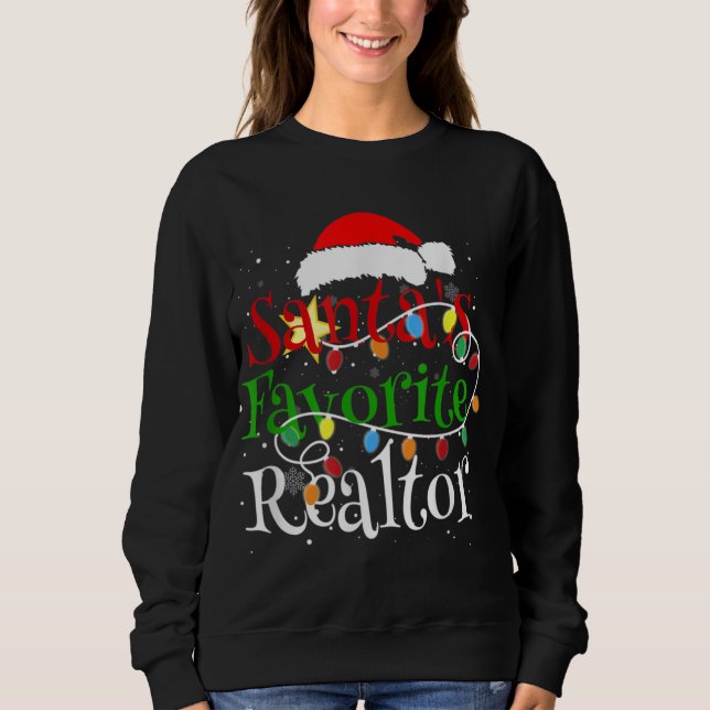 Moletom Papais noeis Favoritos Realtor Natal Santa Hat Lig (Frente)