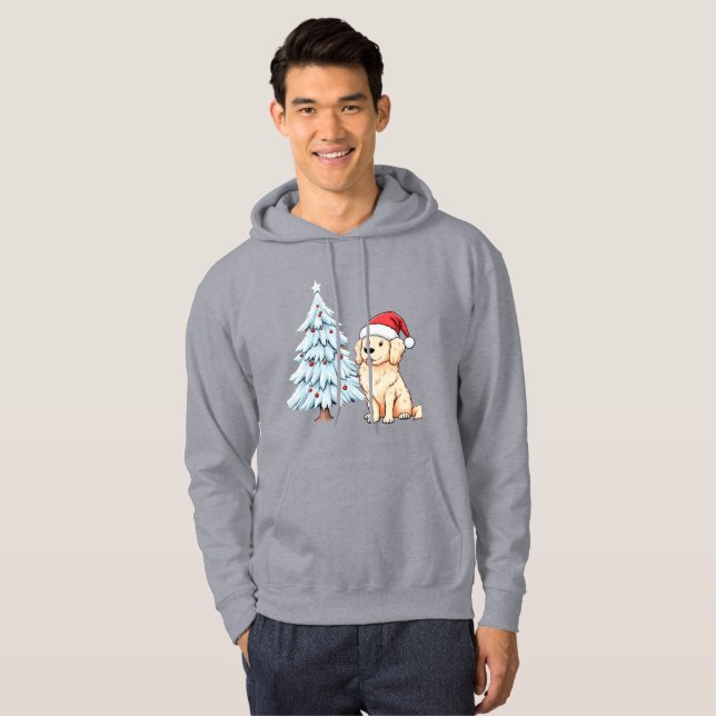Moletom Papais noeis festivos Cachorro Hoodie - Feliz Nata (Frente Completa)