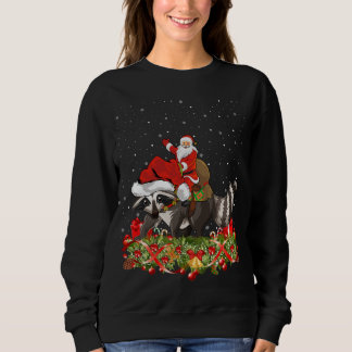 Moletom Papais noeis Gift Rigly Raccoon Xmas Andando pelo