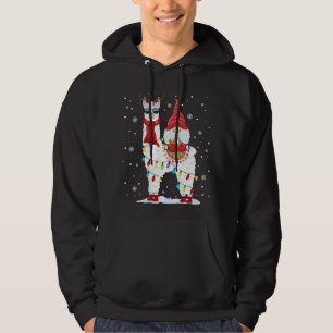 Moletom Papais noeis Gnomos Andando Llama Reindeer Luz de 