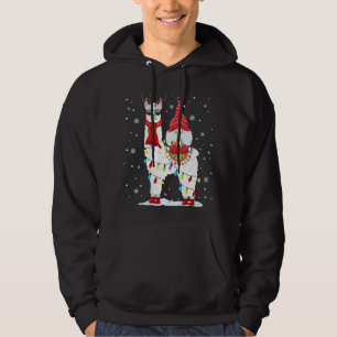 Moletom Papais noeis Gnomos Andando Llama Reindeer Luz de