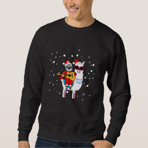Moletom Papais noeis Llama tocando violão Feliz Natal A