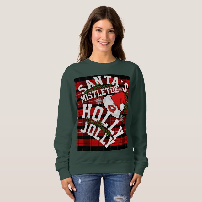 Moletom Papais noeis Mistoe Holly Jolly (Frente Completa)
