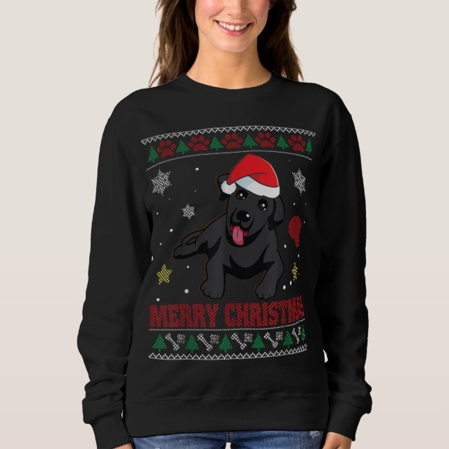 Moletom PAPAIS NOEIS NEGROS Cachorro Suores  Feliz Xma (Frente)