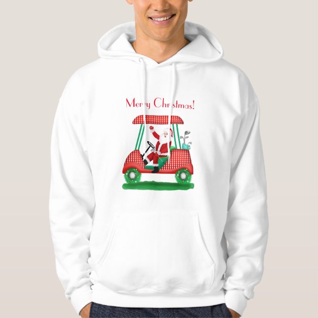 Moletom Papais noeis No Carrinho De Golfe Merry Christmas  (Frente)