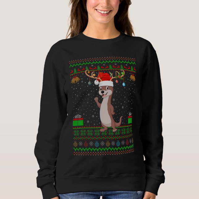 Moletom Papais noeis Otters que Correspondem ao Natal das  (Frente)