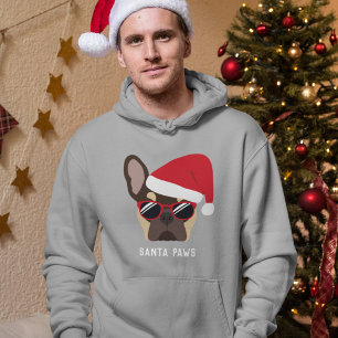 Moletom Papais noeis Pata Natal Castanho e Cachorro Francê