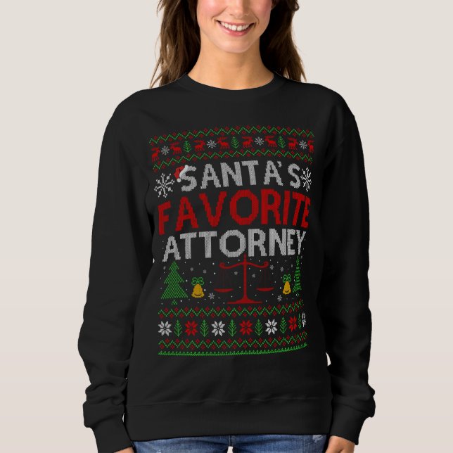 Moletom Papais noeis Procurador Favorito Xmas Ugly Attorne (Frente)