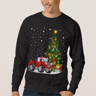 Moletom Papais noeis Red Truck Xmas Tree Lighting Red Truc