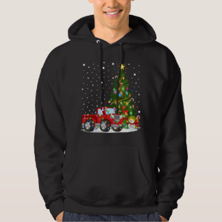 Moletom Papais noeis Red Truck Xmas Tree Lighting Red Truc