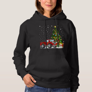 Moletom Papais noeis Red Truck Xmas Tree Lighting Red Truc