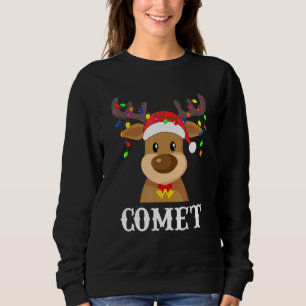 Moletom Papais noeis Reindeer Comet Xmas Group Costume