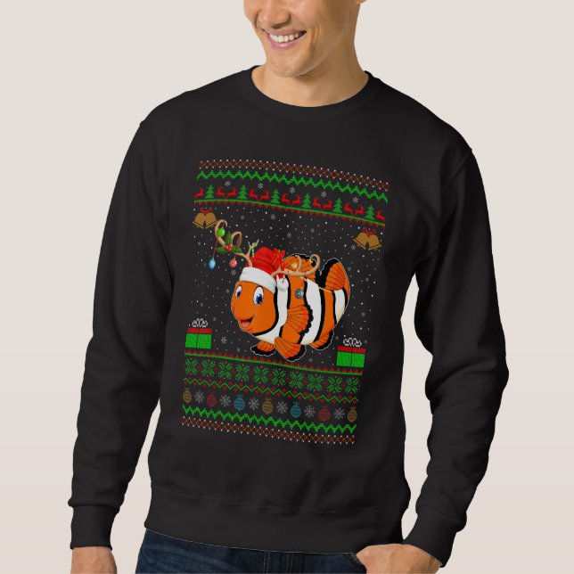 Moletom Papais noeis Reindeer Hat Correspondendo A Cristo  (Frente)