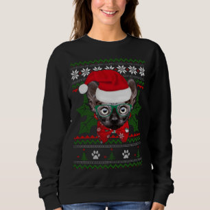 Moletom Papais noeis Sphynx Cat Holiday Engraçado Fúnebre