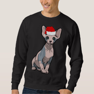 Moletom Papais noeis Sphynx Cat Natal Pajama Engraçado Pre