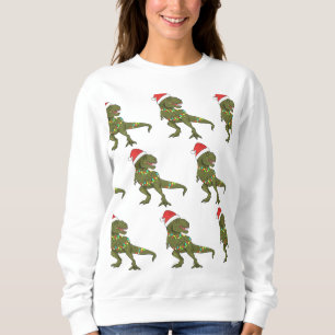 Moletom Papais noeis T-Rex Dinossauro Natal Jumper